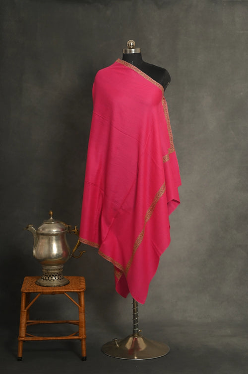 baraqah pure handmade dark pink  cashmere shawl for women 