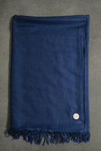 baraqah handmade pure pashmina deep blue color shawl for women 