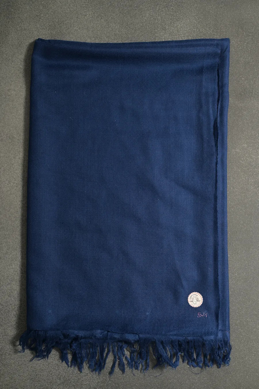 baraqah handmade pure pashmina deep blue color shawl for women 