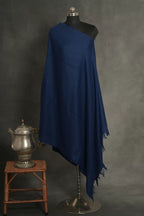 baraqah handmade pure pashmina deep blue color shawl for women 