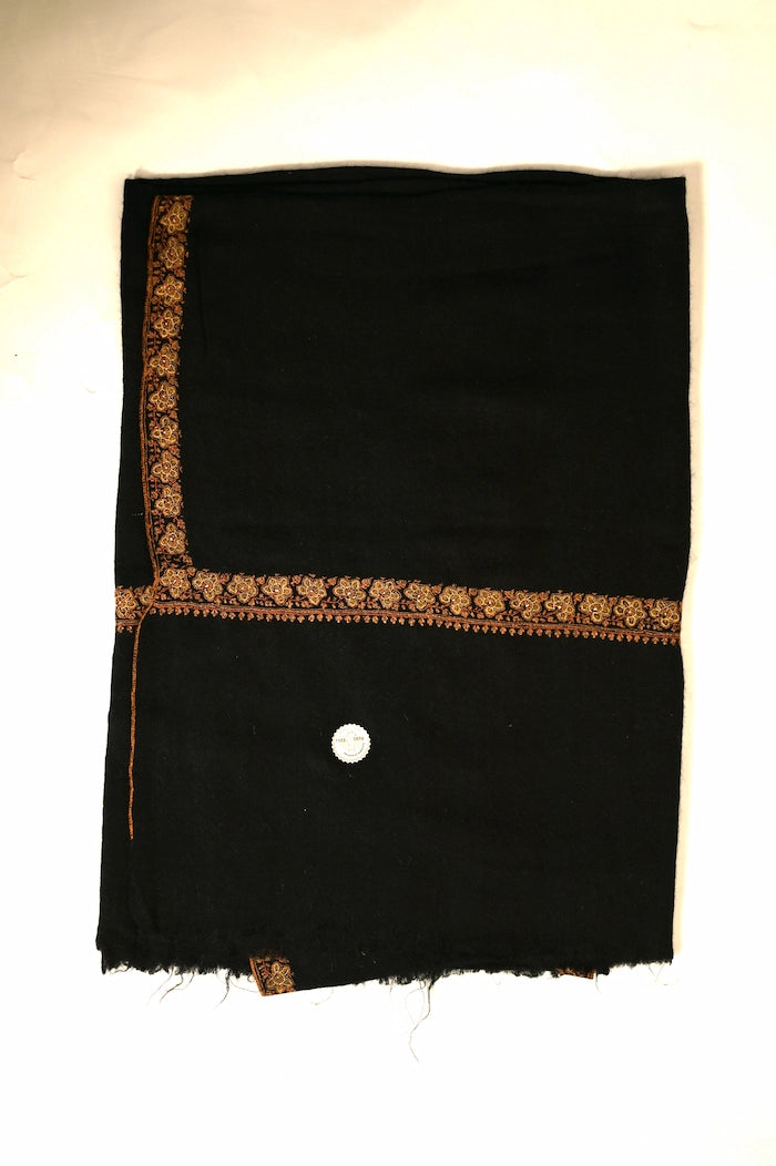 baraqah pure handmade black cashmere shawl for women 