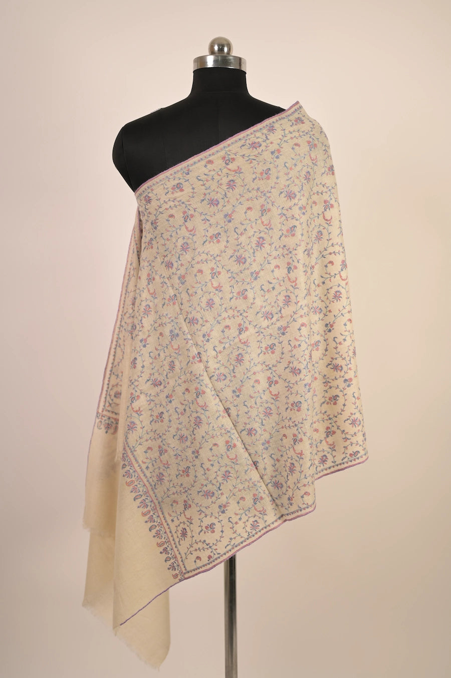 baraqah pure handmade blue  pashmina shawl 