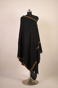 baraqah pure handmade black cashmere shawl for women 