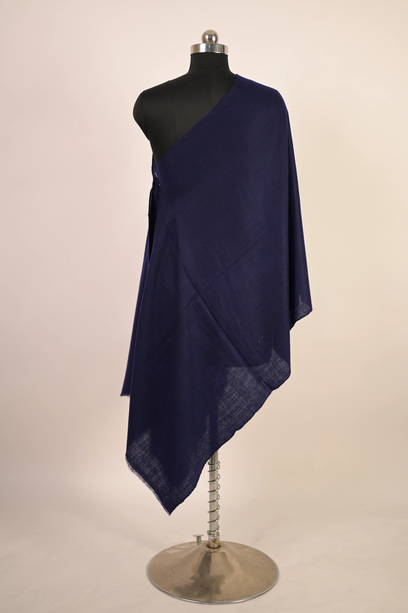 baraqah pure handmade deep blue cashmere shawl for women 