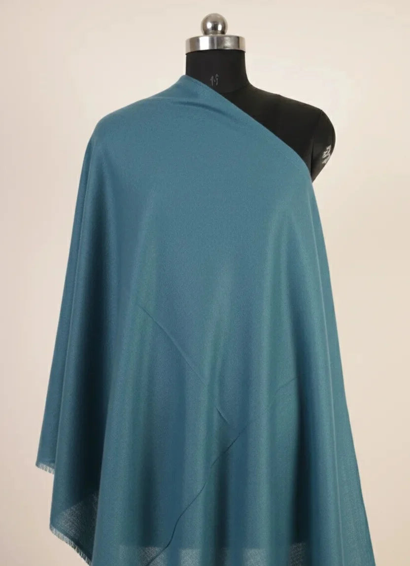 baraqah sea blue color pure pashmina shawl for women 