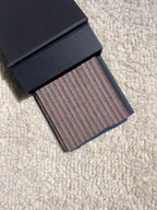 Warm Beige with Brown Pinstripes Handmade Tweed
