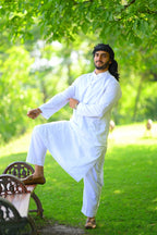 baraqah men white summer kurta pajama 