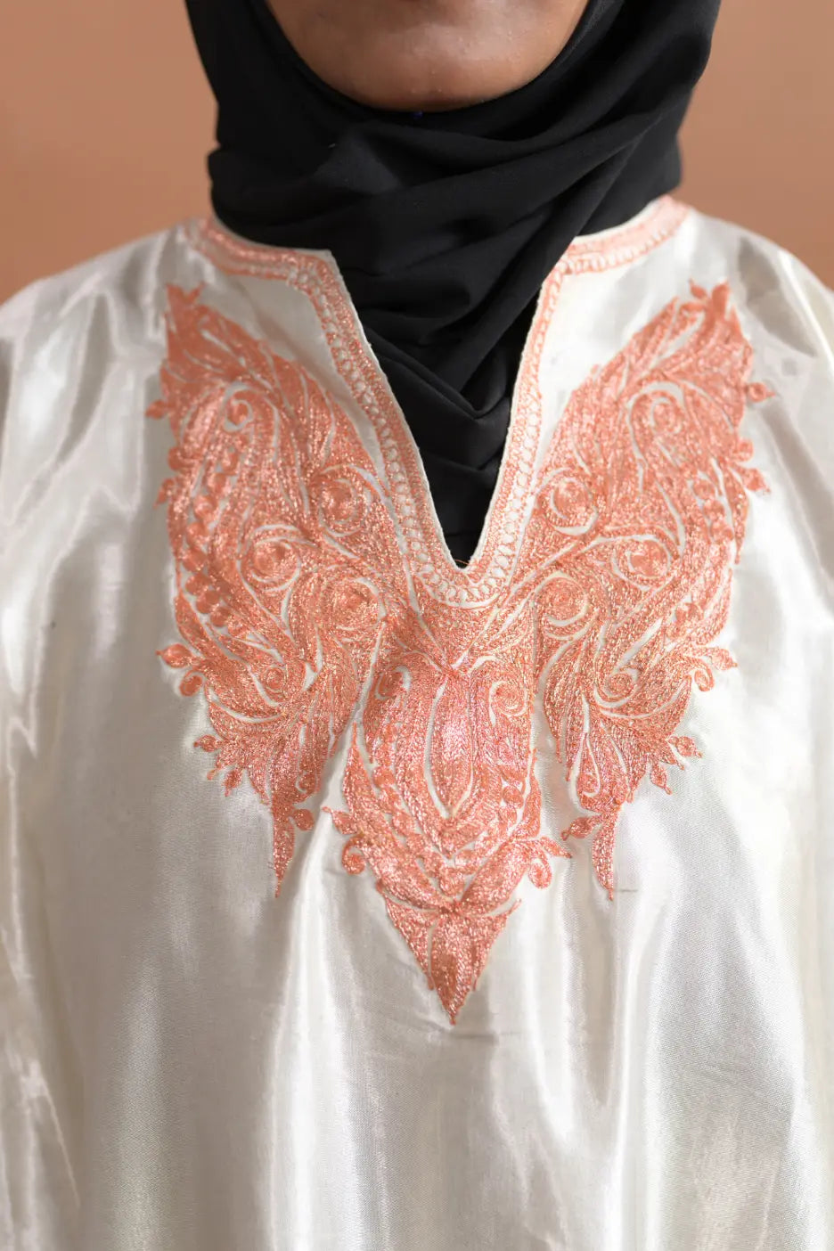 White Kashmiri Pheran For Females