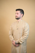 Beige Winter Kurta Pajama