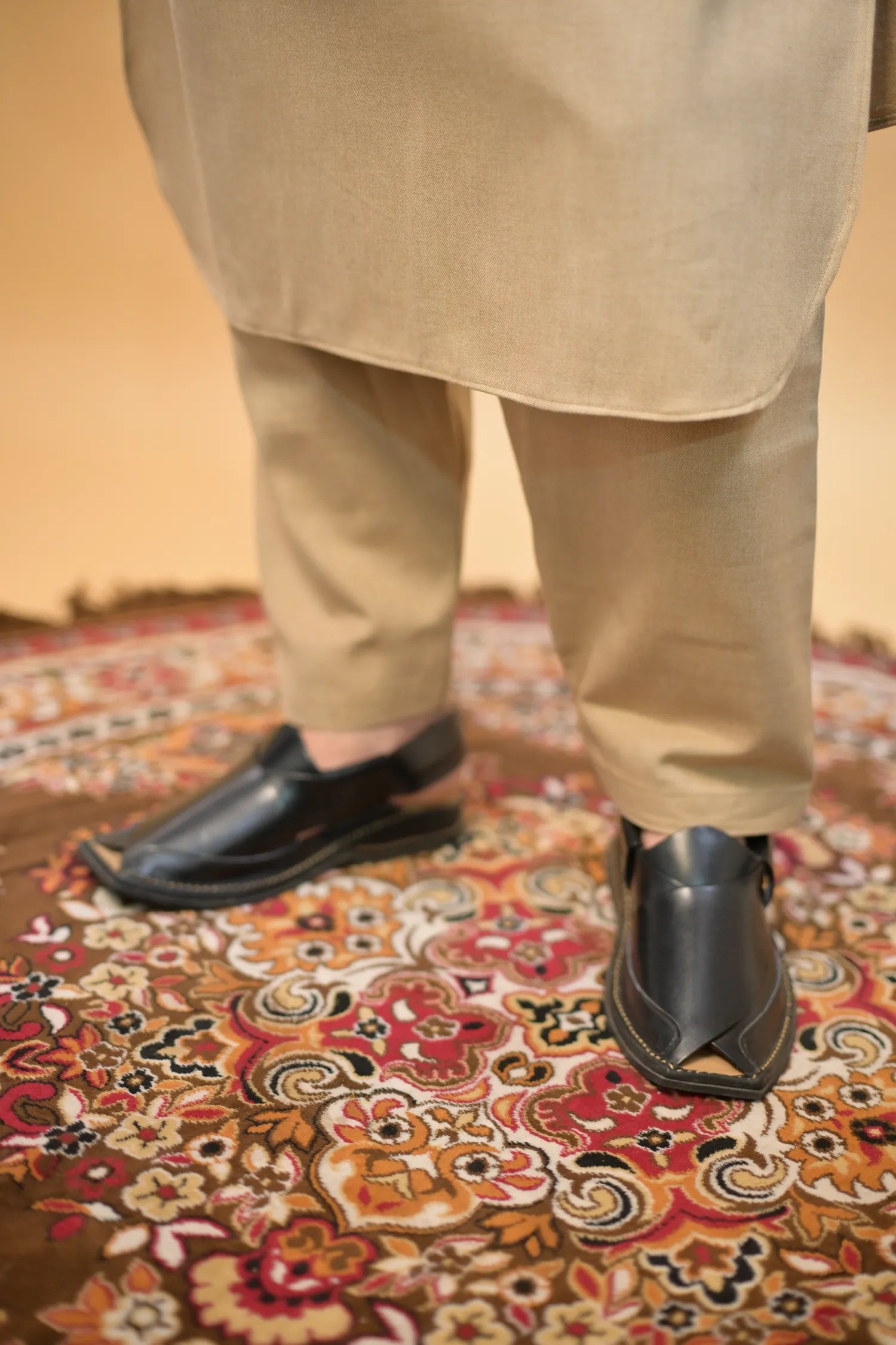 Beige Winter Kurta Pajama