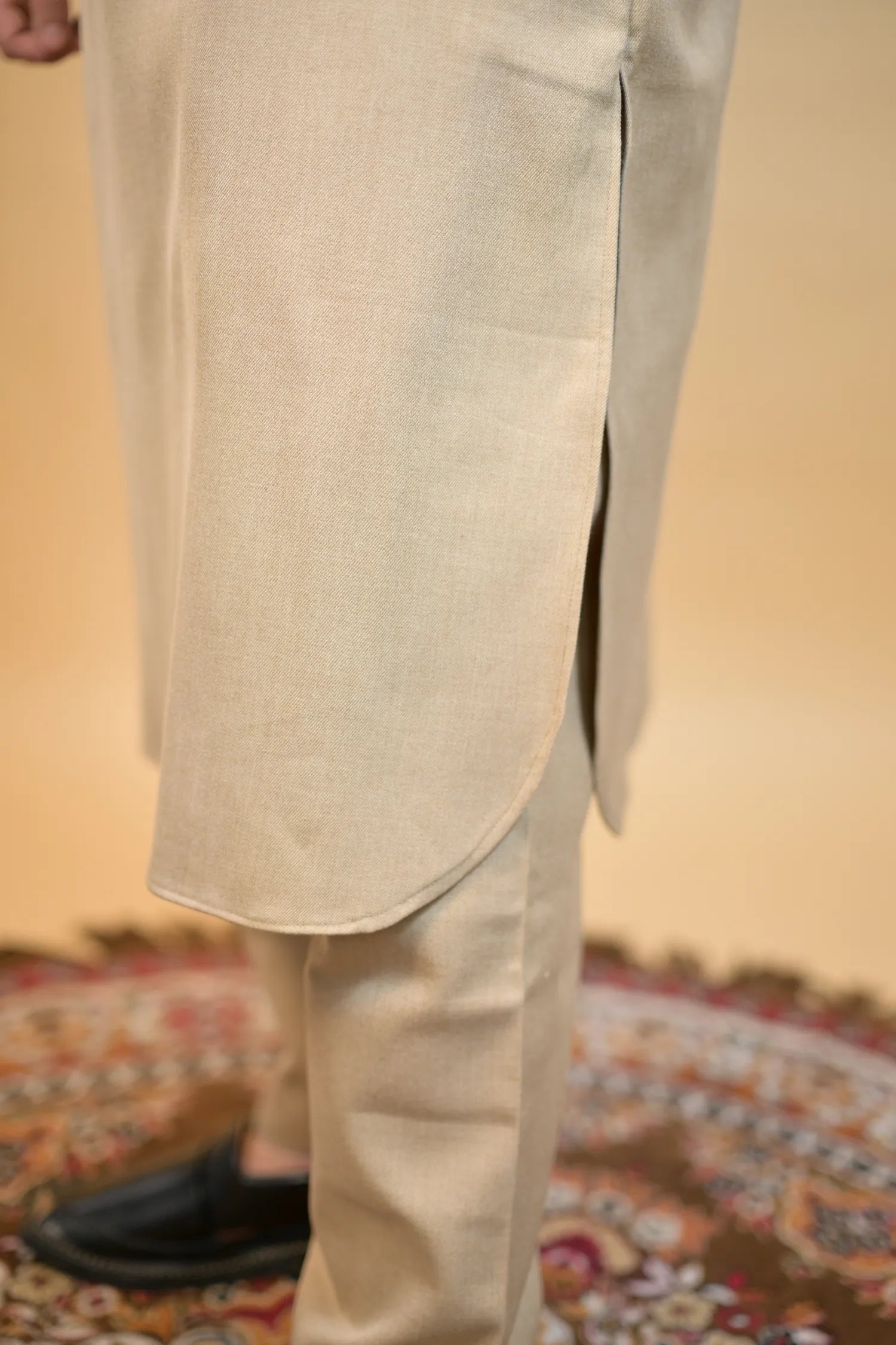 Beige Winter Kurta Pajama