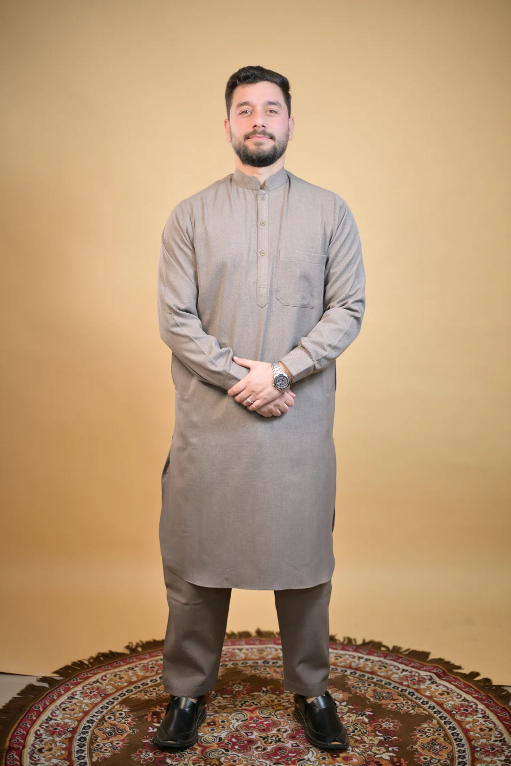 Light Brown Winter Kurta Pajama